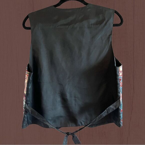 Vintage multi print coastal cowgirl tapestry vest - Picture 2 of 8